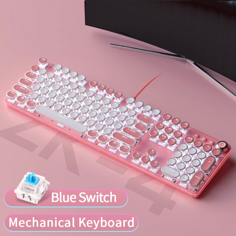 Anti-Ghosting Keyboard - 104-Key Full-Size Mechanical Keyboard with Blue