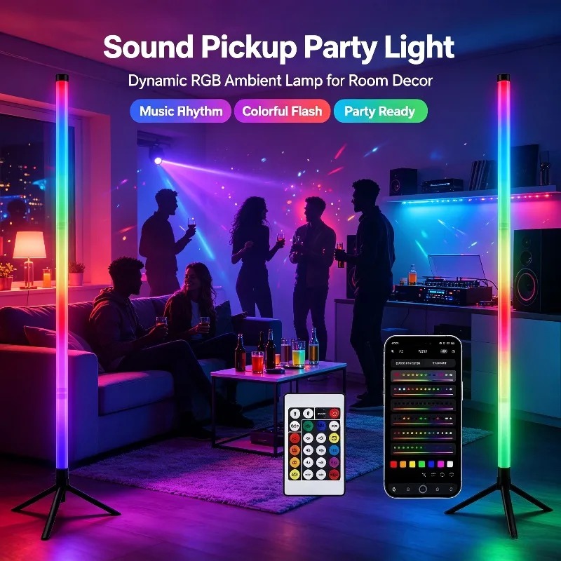 2PCS 120CM RGB Floor Lamp, Sou - Rgb Light Strip recension och pris