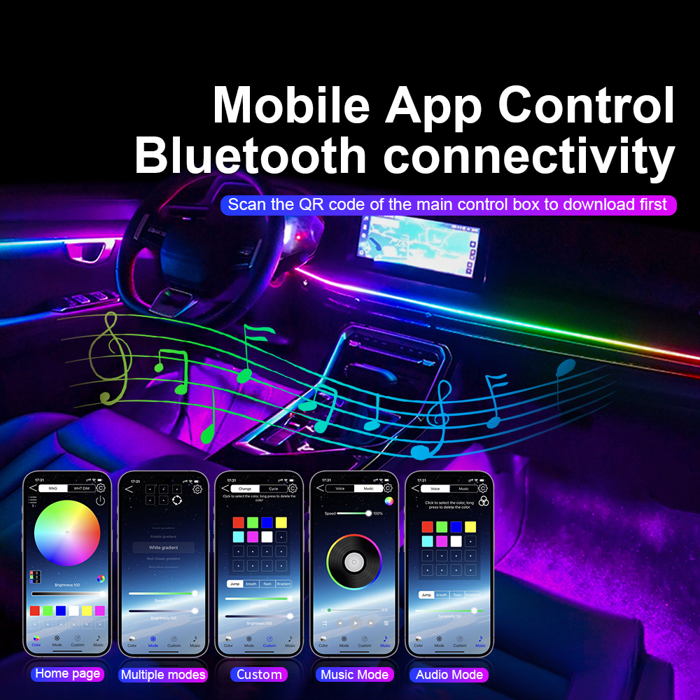 Universal Led Car Ambient Ligh - Rgb Light Strip recension och pris